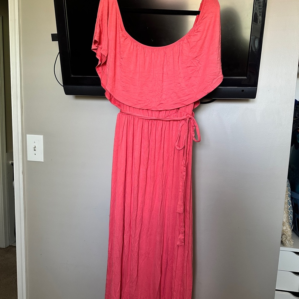Coral Pink Maxi Dress